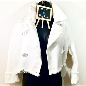 RALPH LAUREN CROPPED JEAN JACKET WHITE SIZE 6